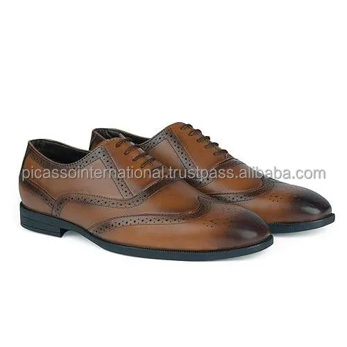 Excellent Quality Full Grain Antique Italian Genuine Leather Formal Casual Office Party Wear Shoes from Indian Exporter