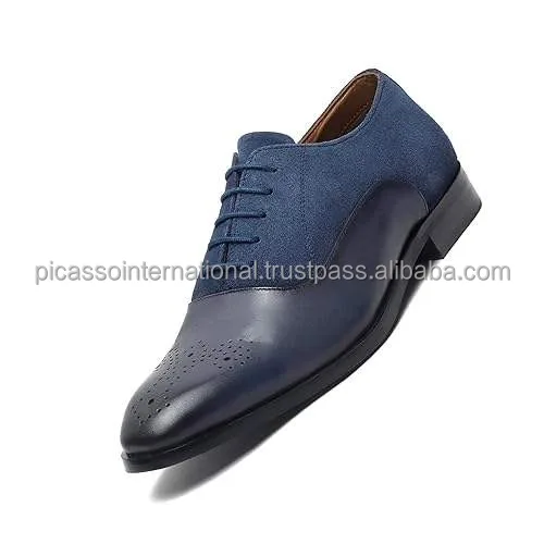 Leather Edge Oxford Diamond Shaped Italian Genuine Leather Reverse Goodyear Welted Formal Shoes for Men and Boys