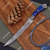 Damascus Steel & Blue Resin