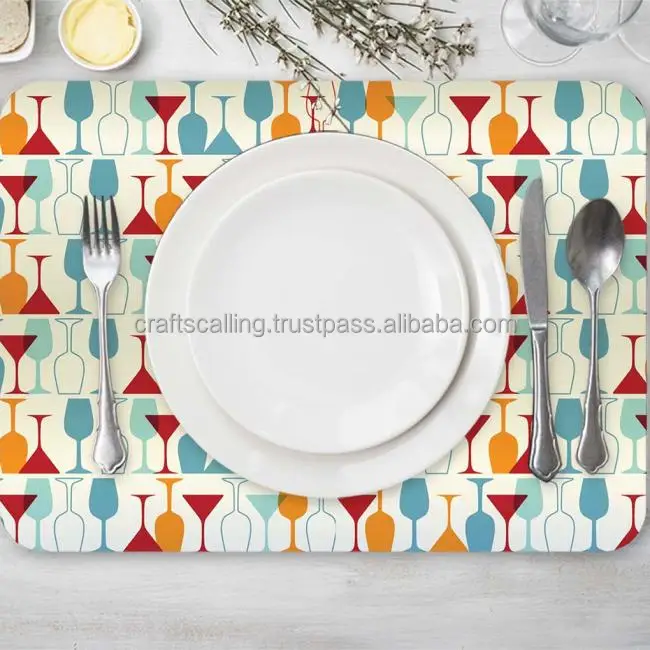 Top Quality Wooden Fashionable Trending Placemats New Customized Design