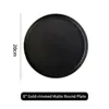 8 inch black matte gold rim round plate