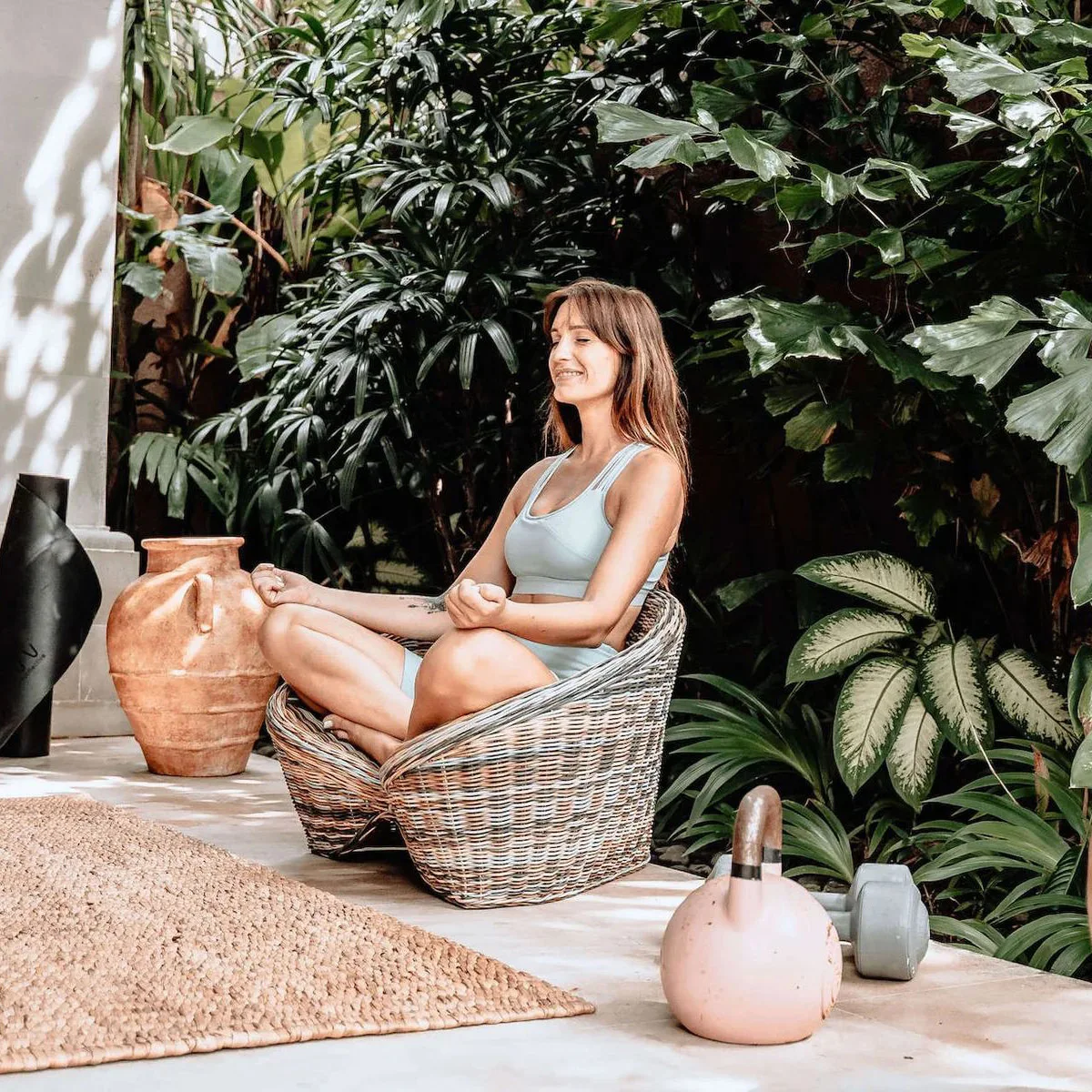 Handmade meditation chair good price natural rattan garden sitting wicker woven chairs for yoga practice