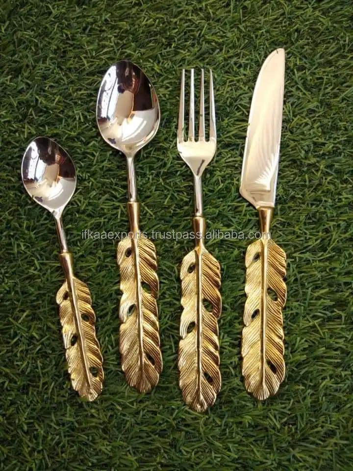 Copper Finishing Stainless Steel Flatware Cutlery Set Customized Size Available Silverware At