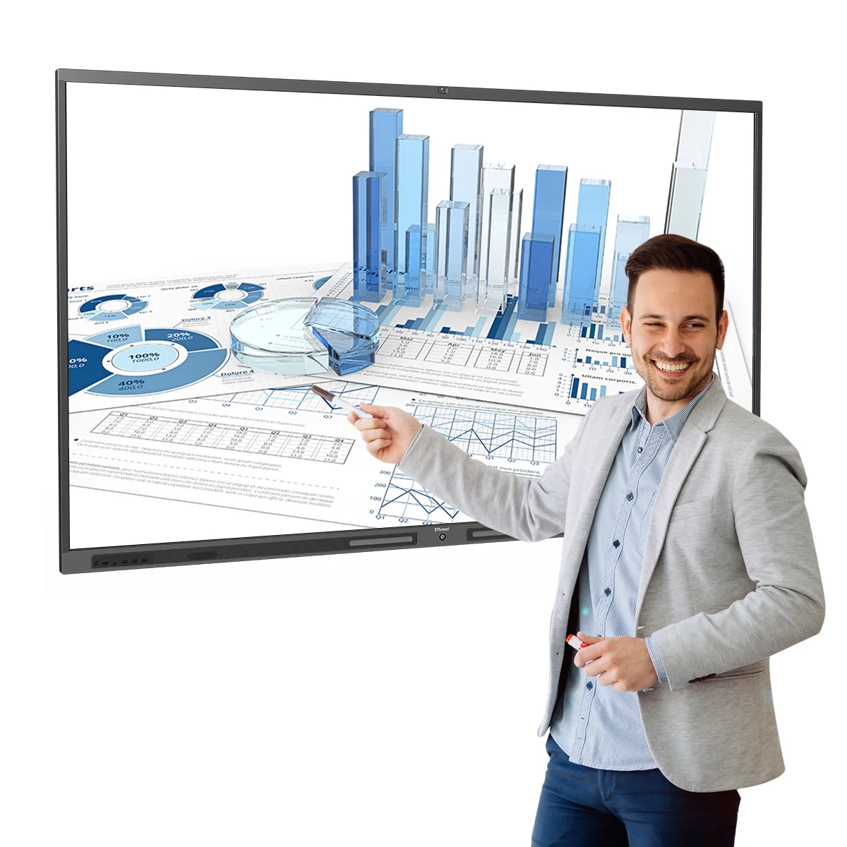 86 дюймов инфракрасный сенсорный экран с разрешением 4k ЖК-дисплеем 10 точек касания емкостный экран-в-одном: высокотехнологичная Интерактивная ТВ доски для