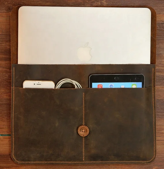 Premium Quality Indian Handmade Mac Book Sleeve and Card Holder Passport Cover for Men and Women