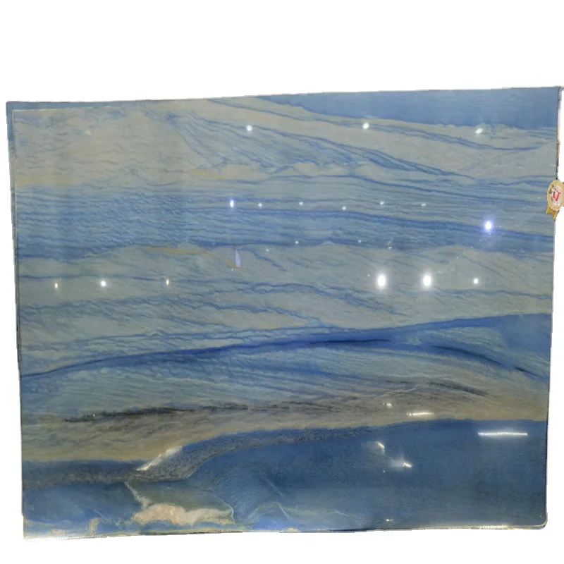 Azul Macaubas Quartzite Azul Imperial Quartzite Blue Sky Marble for Bathroom and Kitchen Countertop Slabs
