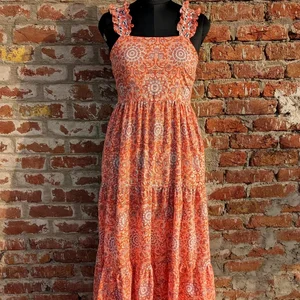 Hand Block Printed Dress Handmade Made in India Block Print Dress Cotton Tier Dress For Women Gift For Women