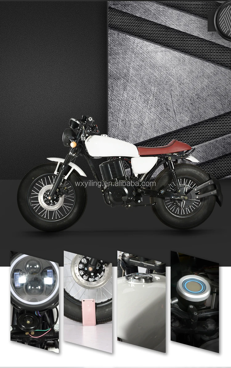 Electric Cafe Racer Motorcycle with Customizable Seat | Brushless 72V ...