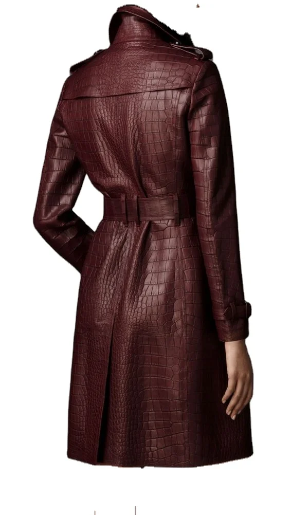 Detective Gothic Style Men Leather Trench Long Coat Men Jacket Genuine  Leather and Customized Neo Matrix Style Brown Shell 1pcs