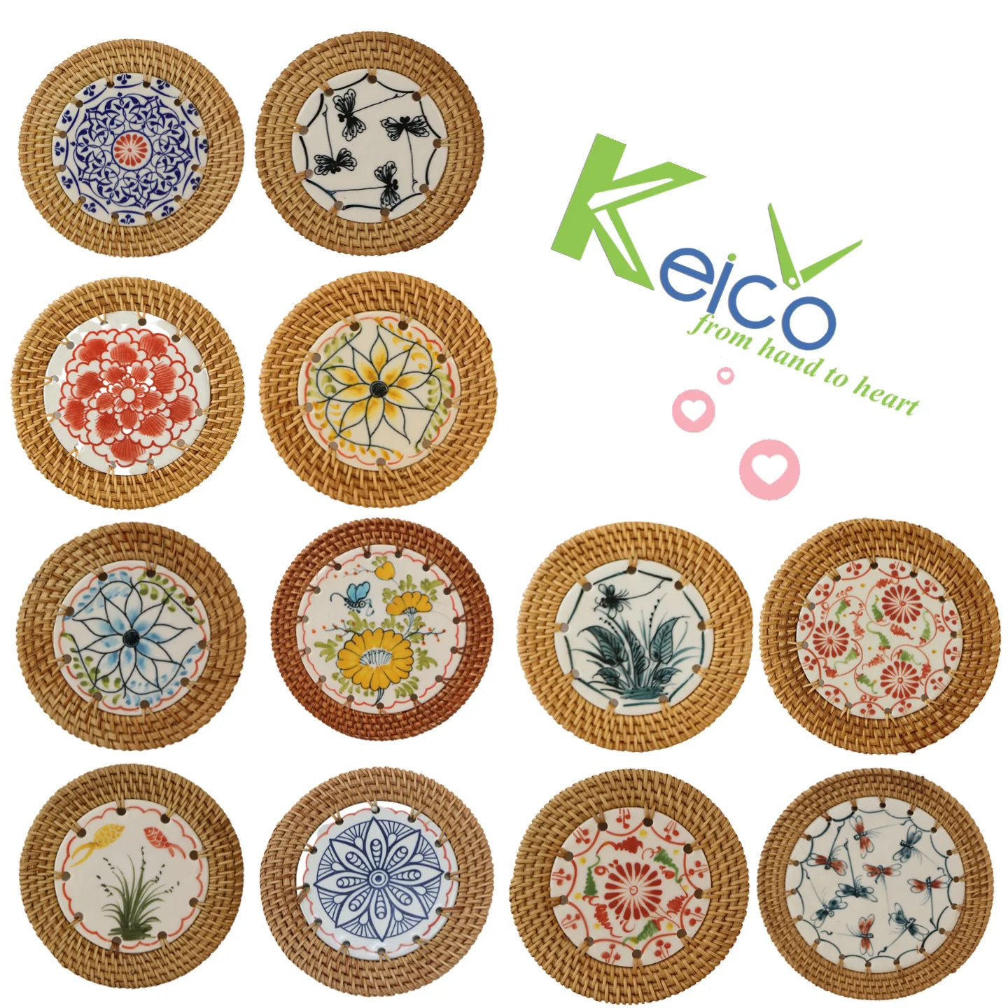 New Products For Spring 2023 Mosaic Decorative Round Coasters Handmade