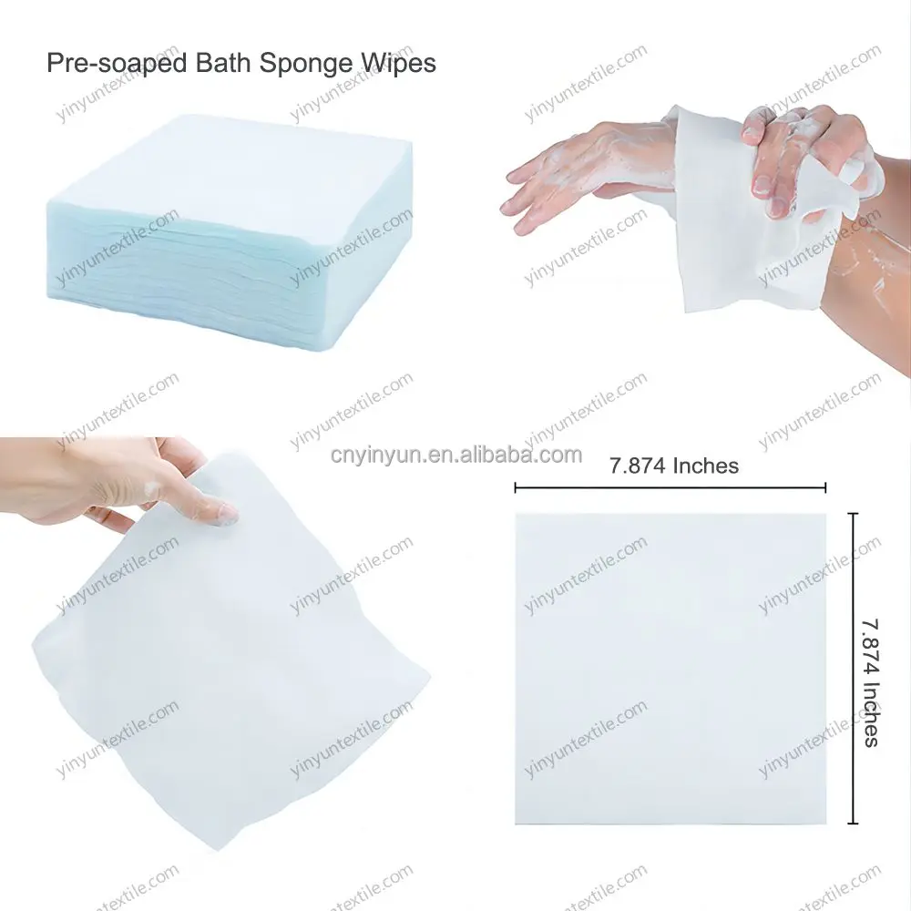 All In One Single Use Disposable Presoaped Waterless Shower Washing No