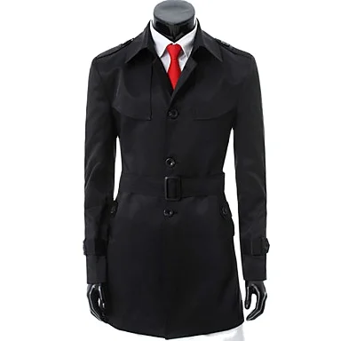 Stylo's Custom Made Plus Size Men's Winter Trench Coat 100% Woolen Long Double Breasted Breathable Anti-wrinkle Waterproof