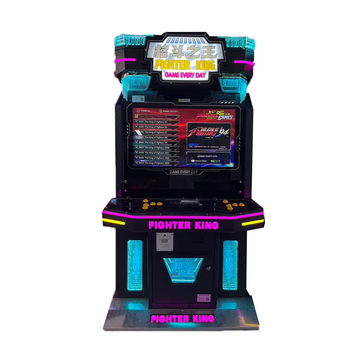 2 Player Coin-Operated Arcade Game Machine Fighter King Indoor Game for Kids Metal Cabinet in Shopping Mall