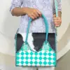 Turquoise & White Checkered