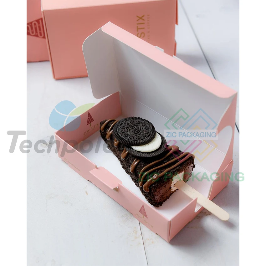 Eco Friendly Fast Food Cookies Slide Box Crepe Cake Bakery Chocolate Truffles Catering Paper Box Packaging with Insert Sauce Dip