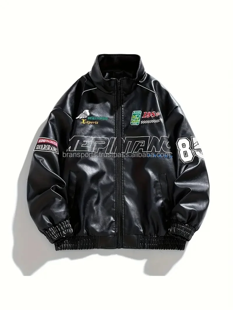 wholesale new 2024 mens clothing High quality leather jacket custom varsity jacket Motorcycle nascar f1 racing Jacket