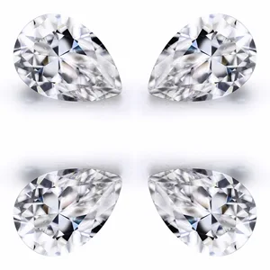 Wholesale 5-6 Cts Pear Cut White Lab Grown CVD Diamond IGI Certified VVS1 Clarity Loose HPHT Diamonds