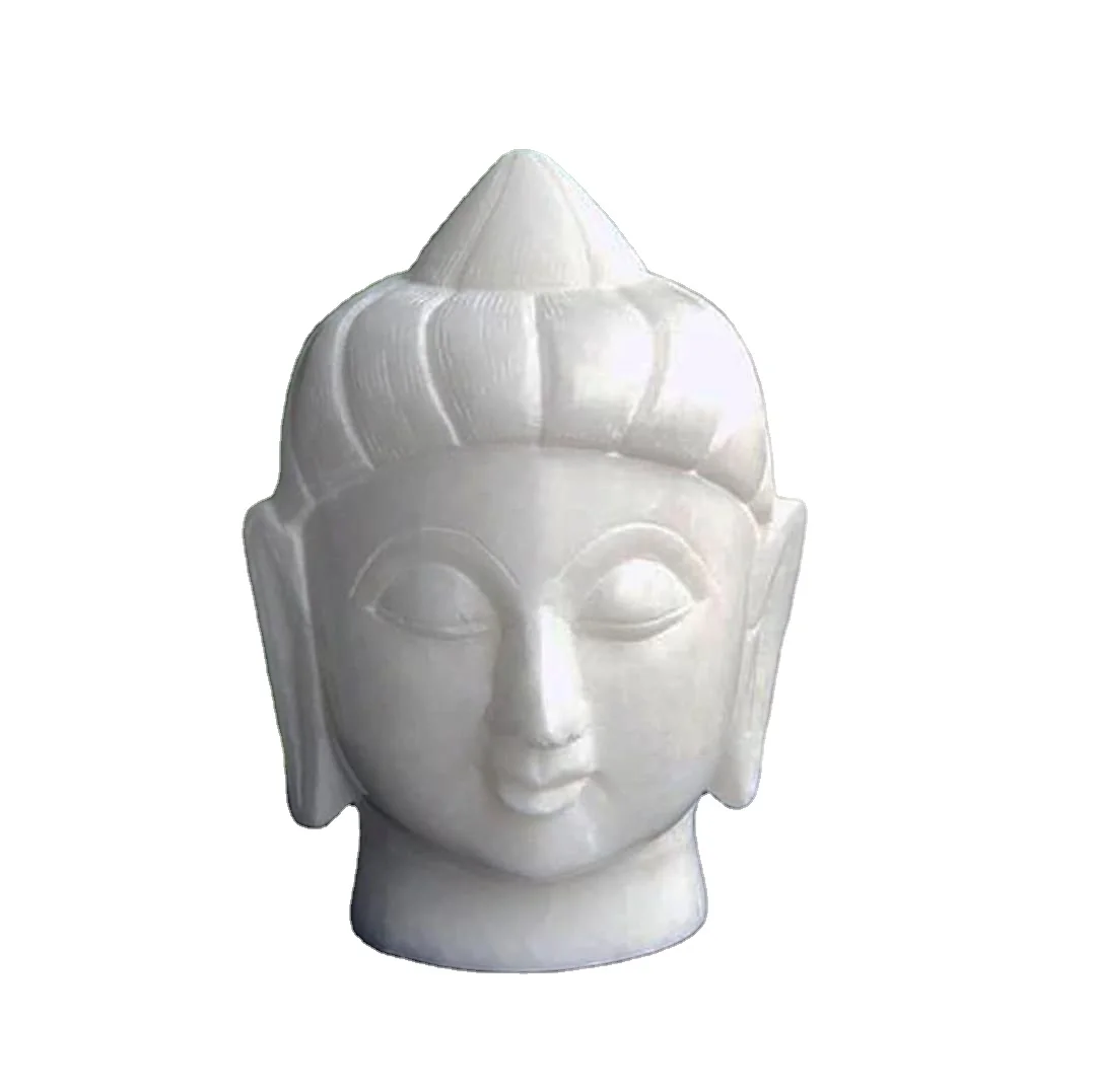 Factory Meditating Buddha Statue Hand Carved From White Marble Antique