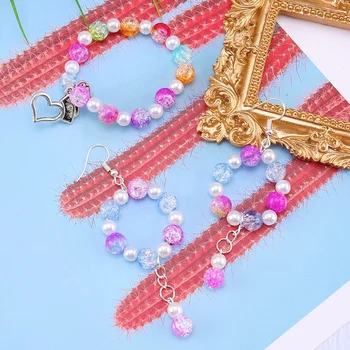 Wholesale Fashion Acrylic Colorful Multi Crack Beads Set Jewelry Making DIY Bracelet Necklace Set Kit