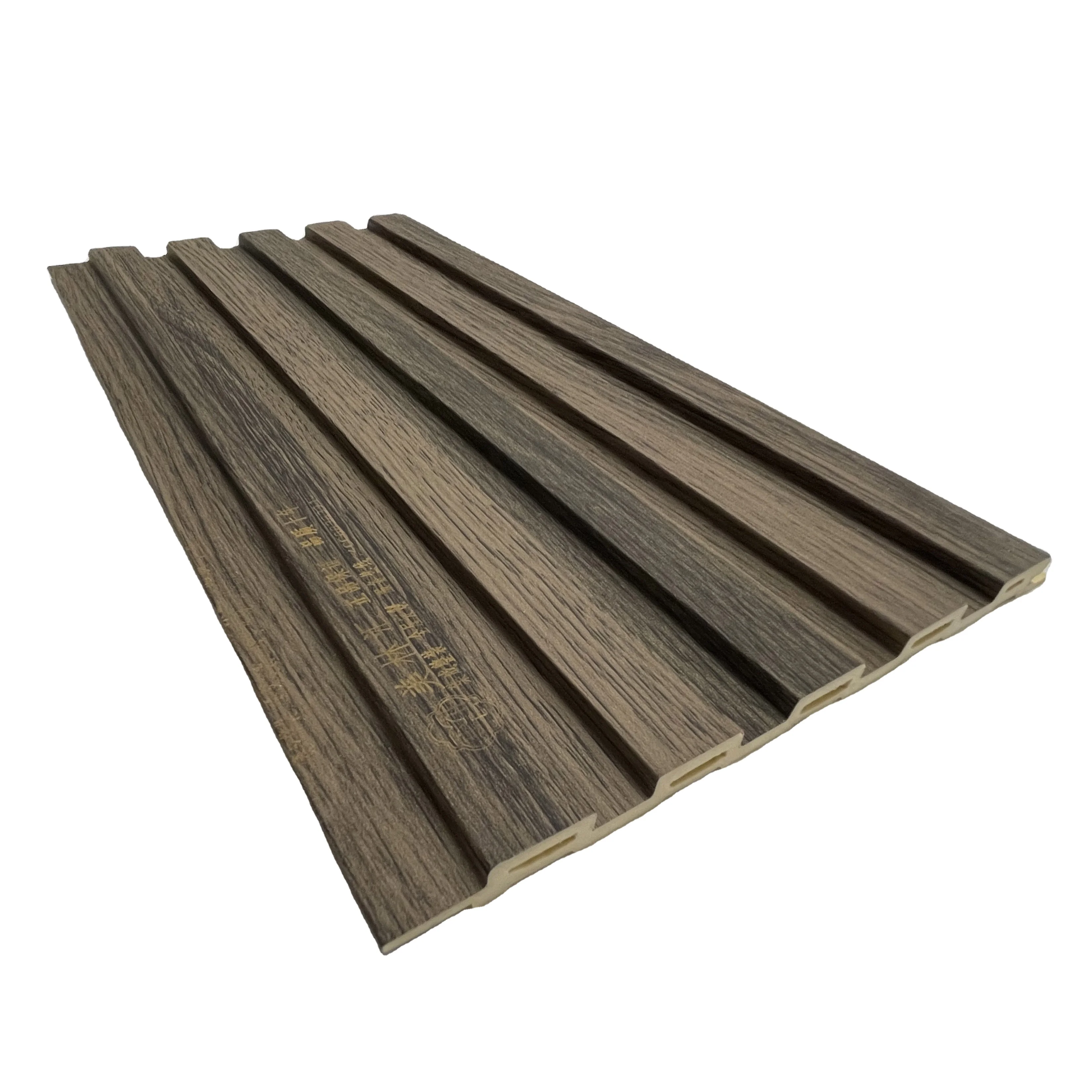 Melinco Modern Wpc Fluted Wall Panel Waterproof Fireproof Pvc Film 3000*160*9mm Villa Interior Decor Wood Grain