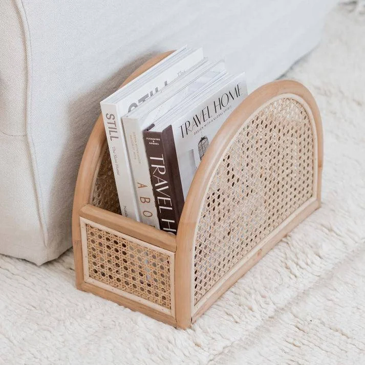 Высокое качество домашний декор Вьетнамский Круглый Стеллаж для журналов из ротанга держатель сделано во Вьетнаме