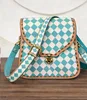 Turquoise & White Checkered