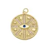 Blue Eye Round Coin Charm Pendant