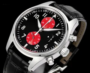 New Hot-selling Black Dial Waterproof Pointer Men's Mechanical Watch Genuine Leather Strap Stylish High-quality Business Watch