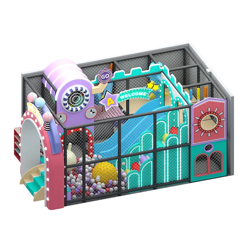 Feelkids ALITA-TQ26011 Indoor PE Board Plastic Galvanized Pipe Multi-Play Kids Activity Center Soft Play Playroom details