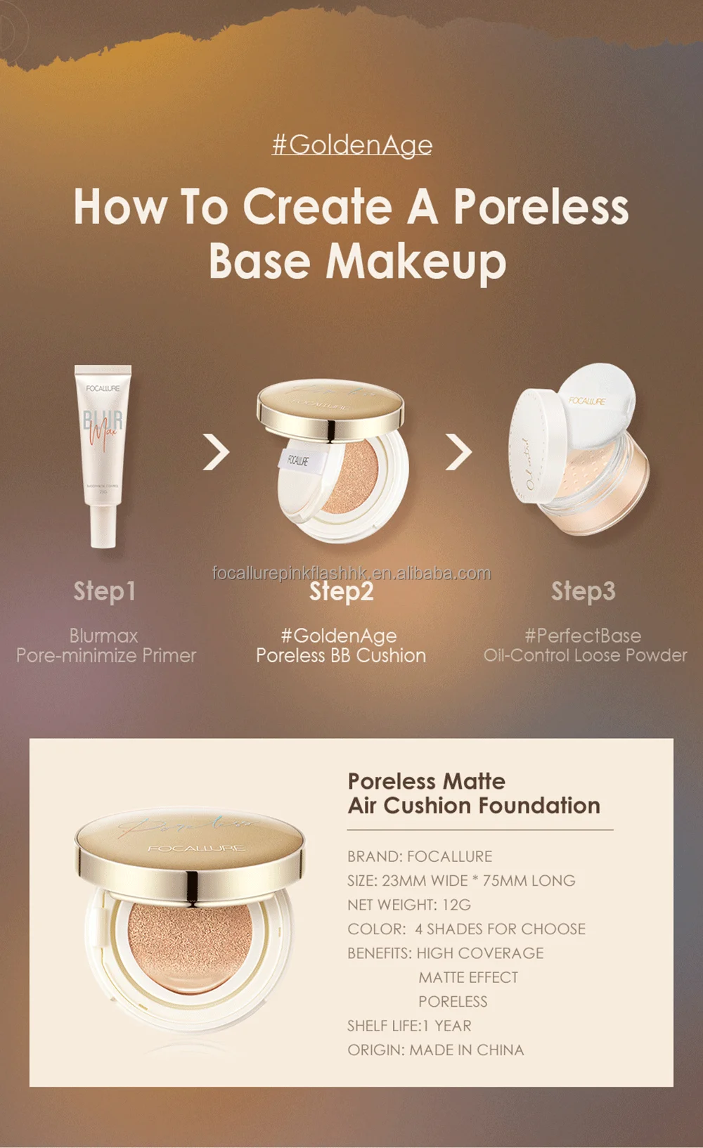 Focallure Fa198 Air Cushion Compact Korean Cushion Foundation Bb
