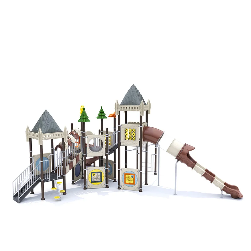 Feelkids ALITA-NC24016 High-Capacity Outdoor Plastic Slide Multi-Play Kids Activity Center PE Board Exercise Equipment Garden