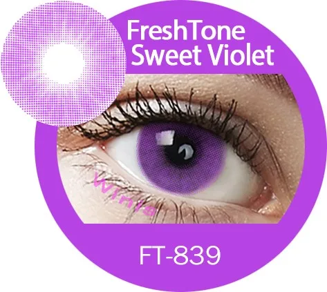 Freshtone Гламурные небесно-голубые Натуральные Косметические цветные контактные
