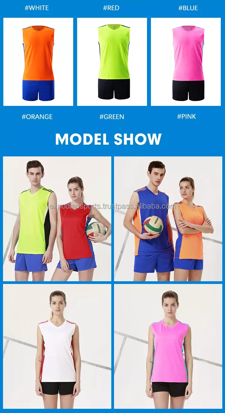 Top Quality Women Wear Volleyball Uniform Custom Logo Printed Jersey