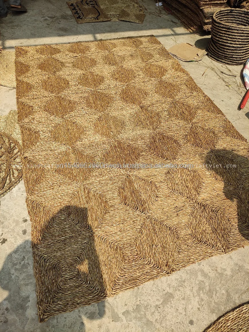 Modern Natural Hallway Runner Handwoven Seagrass Area Rug Vintage