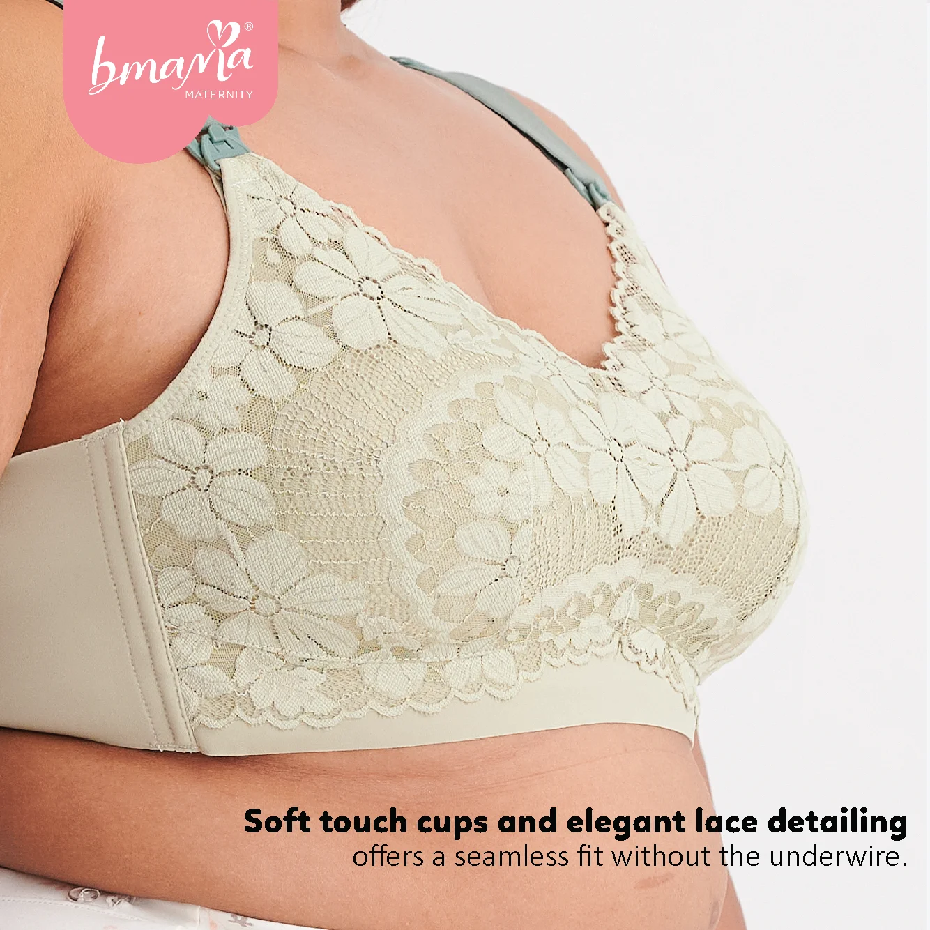 Bmama Maternity Front Open Plus Size Seamless Wire-Free Nursing