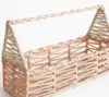 Light Baby Pink + Cream White Natural Raffia