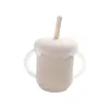 Beige straw cup