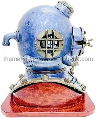 Casco de buzos de buceo marino de latón antiguo US Navy Mark V