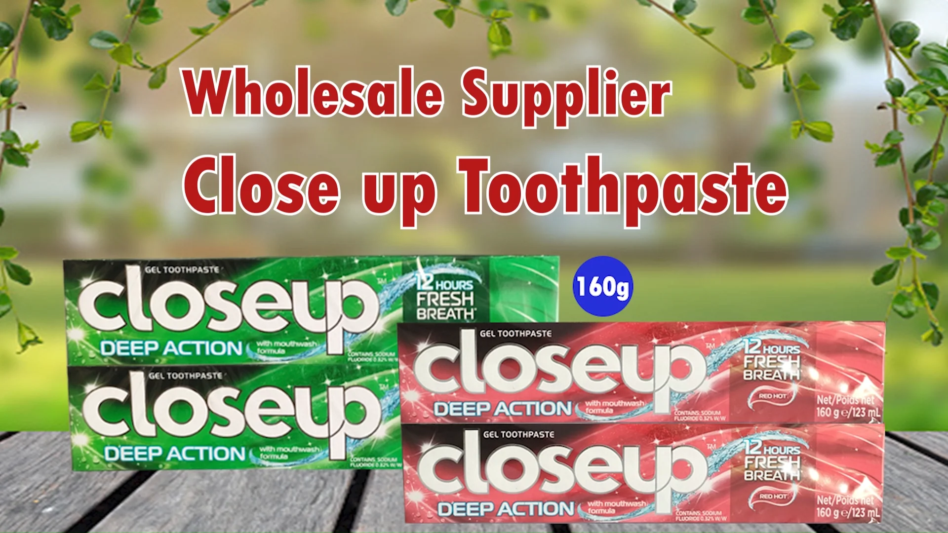 Wholesale Closeup Toothpaste Deep Action Menthol 160g/ Teeth Whitening
