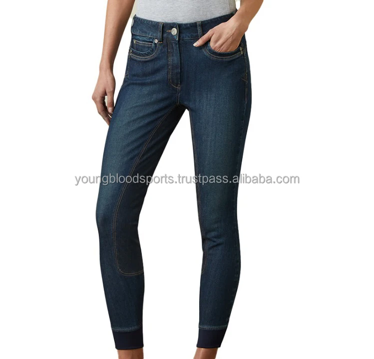 Women Children Horse Riding Denim Pant Equestrian Horse Riding Denim