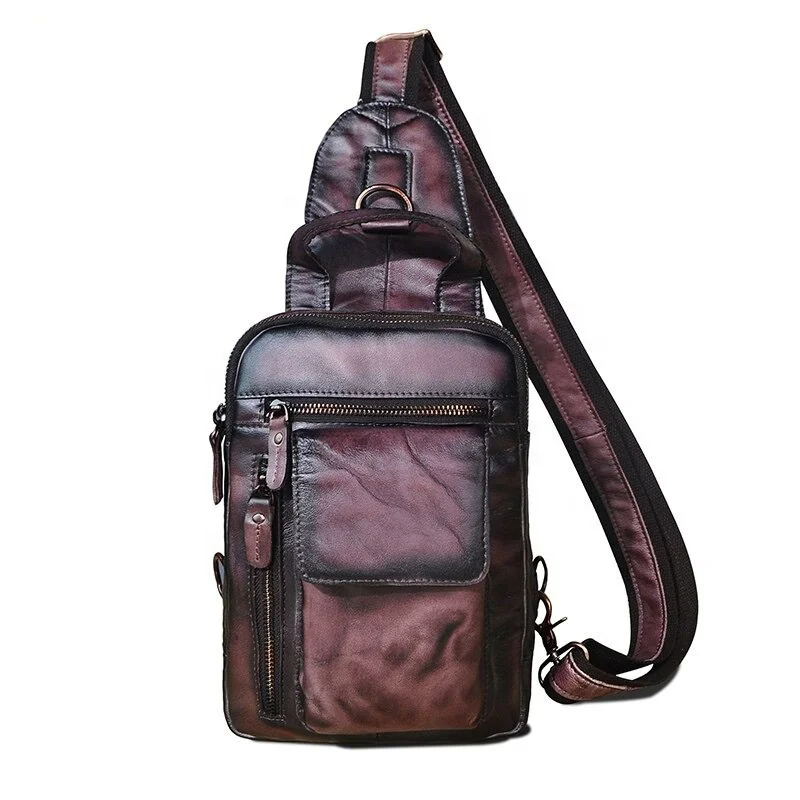 Bandolera Triangular De Cuero Para Hombre,Bolsa De Viaje A La  Moda,Original,Para Pecho,Tableta De 7 \