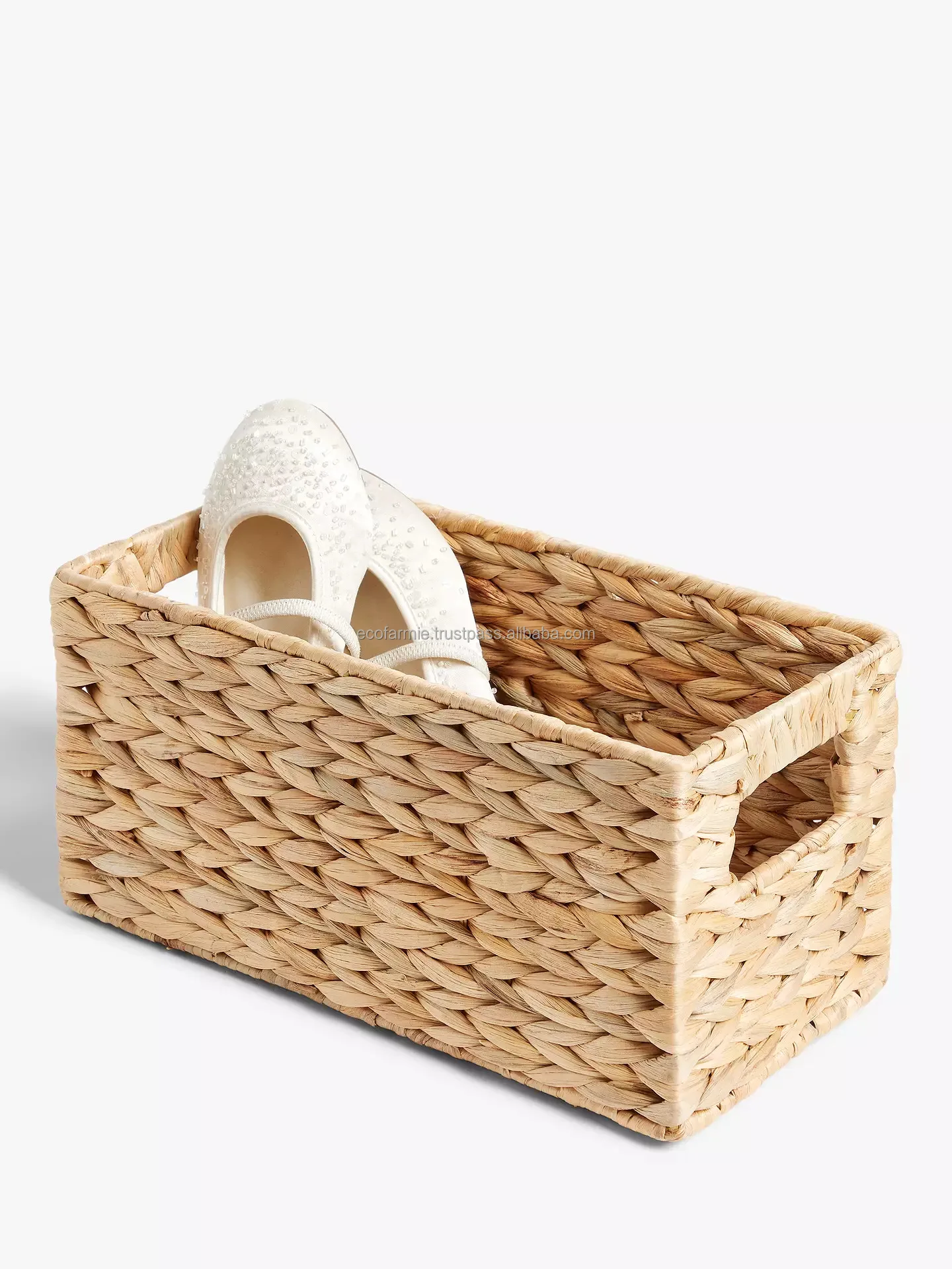 Water Hyacinth Foldable Basket Natural Woven Laundry Hamper Basket