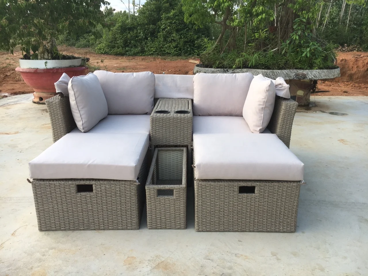DS00024 Direct factory in Vietnam Modern Sun Lounger Outdoor Sofa Bed ...