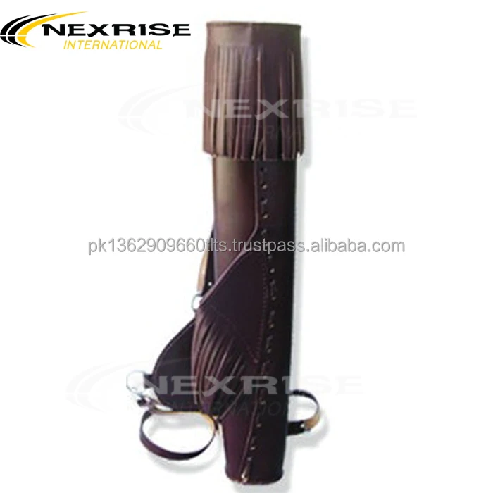 Traditional Archery Arrow Quiver Leather Shoulder Back Quiver For