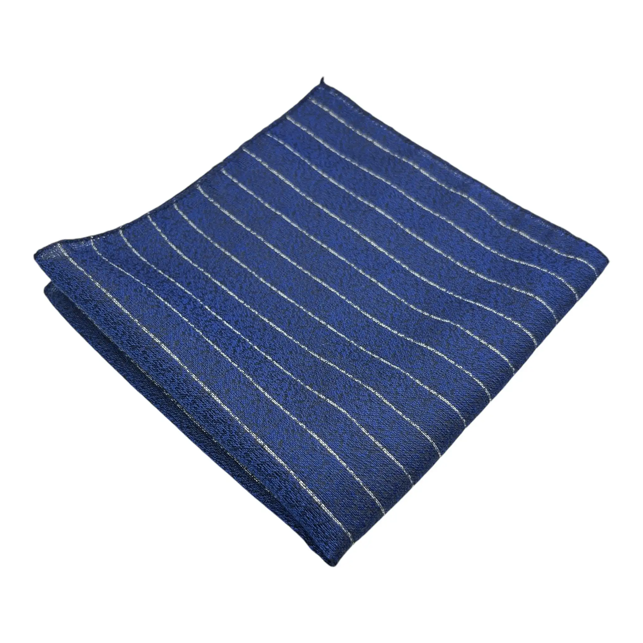 Tie Benon Elegant Men's Blue & Black Silk Pin Stripe Tie and Pocket Square Gift Combo