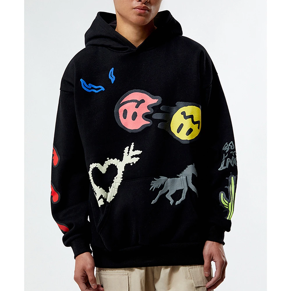 Glory Custom Print Oversized Pullover Hoodie Heavy GSM High Quality Hoodies Streetwear OEM Wholesale