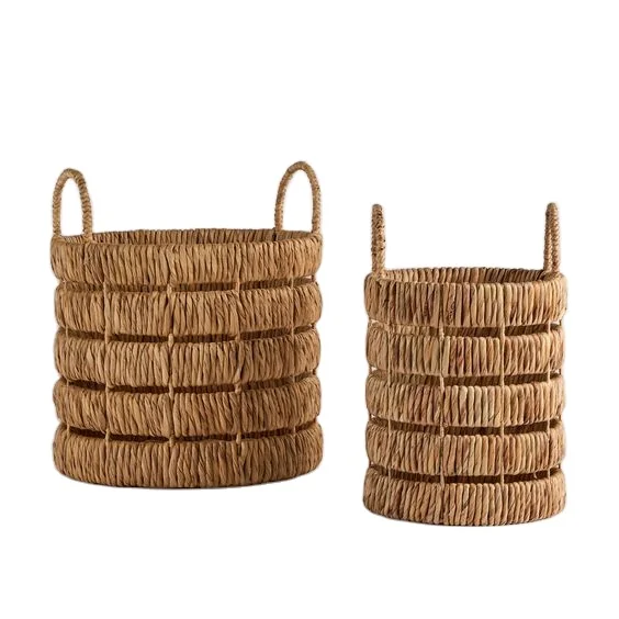 High Quality Wicker Baby Basket with a Natural Rattan and Seagrass Cradle Baby Shower Gift Wholesale Antique Round Fruit Basket