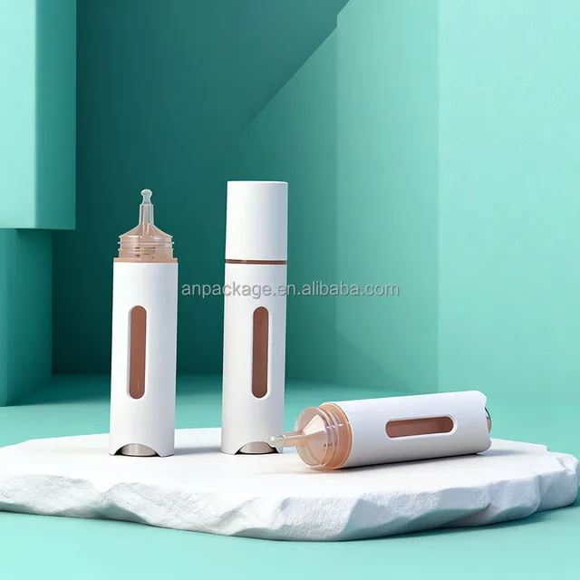15ml Factory Price  Airless Pump Bottle for Serum Essential Oil BB Cream Matte Rose Gold Cosmetic Tube With Window for ScaleCare