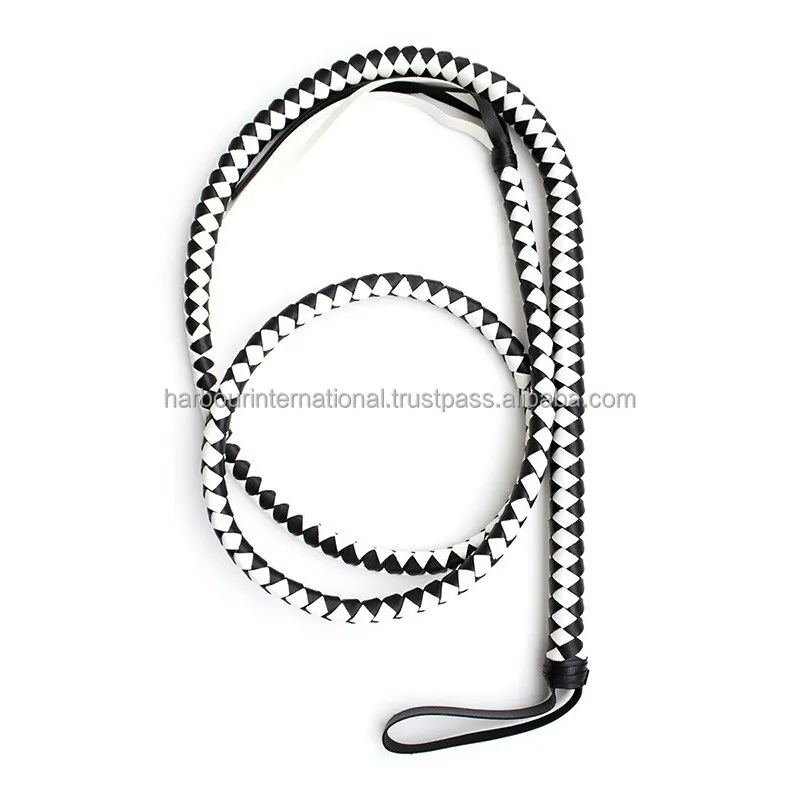 Equestrian Whip For Horse Racing Leather Horse Whip Bull Whip,4 Plait
