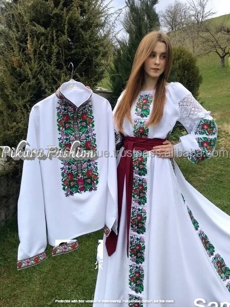 Embroidered dress berry dress Vyshyvanka Vintage Dress Ukrainian dress Sorochka Stand hot with Ukraine Embroidered shirt Puffy sleeves